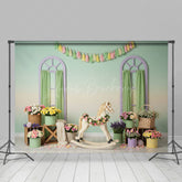Lofaris Boho Sweet Floral Carrousel Fresh Wedding Backdrop